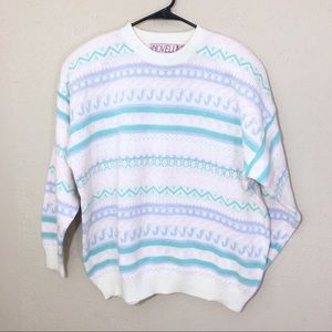 Vintage Novelli Fair Isle Pastel Stripe Sweater 24